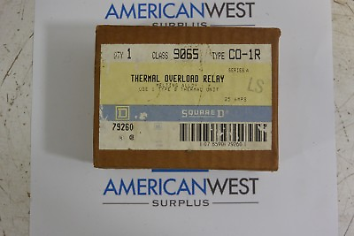 #ad 9065CO1R Square D Thermal Overload Relay 9065 CO 1R 25 amp New $24.00