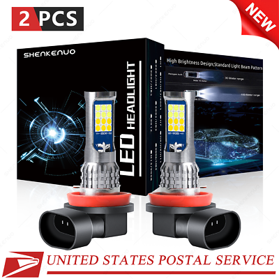 #ad 2x H8 H11 Dual Color Switchback White Amber LED CSP Fog Light Bulbs 24W 4000LM $18.06