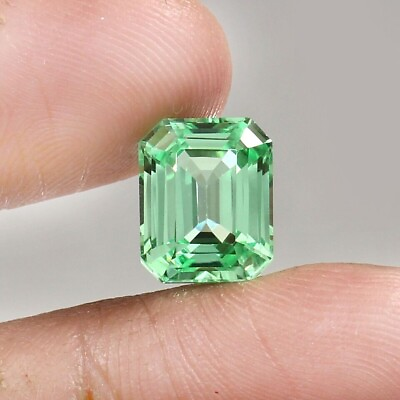 #ad 15.2 CT Natural FL Ceylon Parti Green Sapphire Loose Radiant Certified Gemstone $30.41