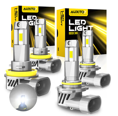 #ad 2 4 6X AUXITO H11 H8 LED Headlight Bulbs Low Beam 6500K White Conversion Kit $64.99