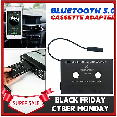 #ad 1X Bluetooth 5.0 Car Audio Stereo Sound Cassette Tape Adapter MP3 Hands Free Aux $9.49