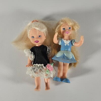 #ad Little Sister Kelly 4quot; Tall 1994 Mattel amp; Cinderella 2002 Vtg Doll Lot of 2 $10.96