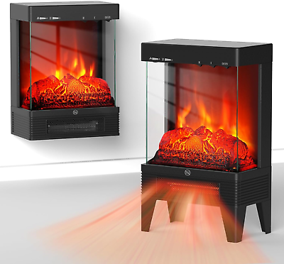 #ad Electric Fireplace Heater Stove Wall Mount Standing Thermostat 3D Flame 1500W $100.61