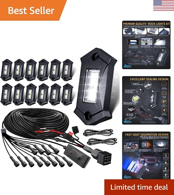 #ad 12PCS Pure White LED Rock Lights Kit Waterproof amp; Shockproof Off Road Car... $157.99