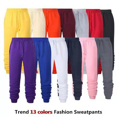#ad Winter Men#x27;s Casual Pants Sweatpants Joggers Fleece Lined Active Warm Trousers $8.79