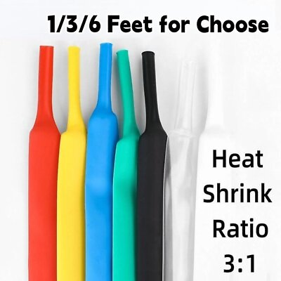 #ad 1 3 6 Feet Heat Shrink Tube 3:1 Adhesive Glue Dual Wall marine grade Tubing $8.59