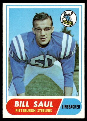 #ad 1968 Topps Football Card Bill Saul Pittsburgh Steelers #33 $4.50