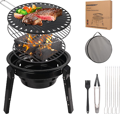 #ad Portable Charcoal Grill with Carry Bag Camping Barbecue Grill Korean BBQ Grill $72.99