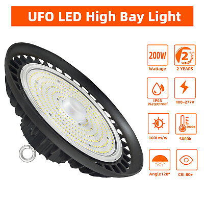 #ad 150 Watt UFO LED High Bay Light Fixture 200W Commercial Warehouse Area Lighting $72.25