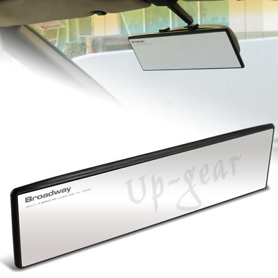 #ad Universal Broadway Flat Interior Clip On Rear View Clear Mirror 270MM Wide $11.60