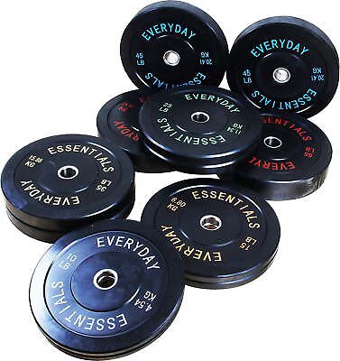 #ad Assorted Olympic Bumper Plate Weight Plate Pack with Steel Hub 160 LBS Set NEW $214.71