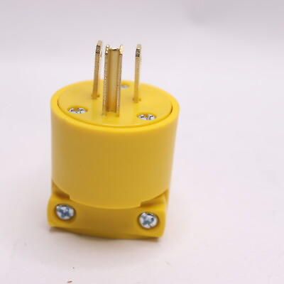 #ad Starelo Commercial Grade Straight Electric Plug Yellow 3 Wire 2P 20A 125VAC $3.66