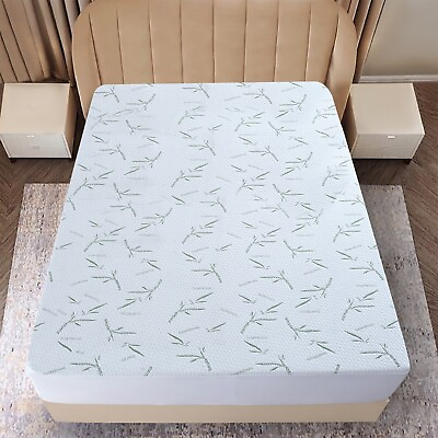 #ad Waterproof Bamboo Mattress Protector Hypoallergenic Breathable Fitted Bed Covers $19.49