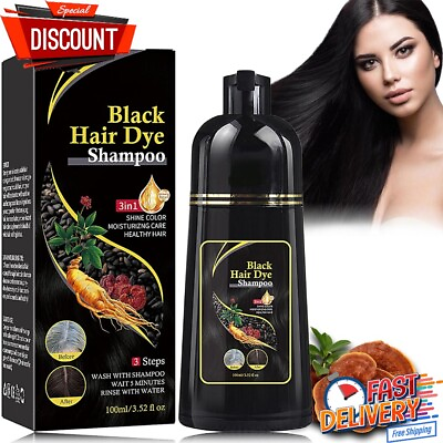 #ad #ad Natural Black Hair Dye Shampoo for Women Magic Instant 3 in 1 Hair Color Shampoo $11.64