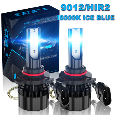 #ad 2 sides 9012 LED Headlight kit Hi Low Beam 8000K Super Bright High power Bulbs A $15.59