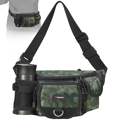 #ad Fishing Tackle Bag with Adjustable Waist Strap Portable Jungle Camouflage $21.63
