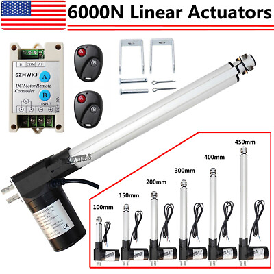 #ad DC 12V Linear Actuator 1320lbs W Remote Controller Electric Motor 6000N Lift IG $64.99