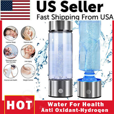 #ad 420ml Portable Hydrogen Rich Alkaline Water Ionizer Generator Water Bottle Mugs $24.99