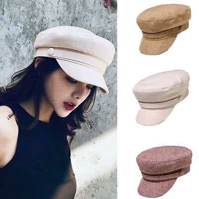 #ad Octagonal Flat Caps Navy Hats Women Fashion Cotton Solid Color Casual Berets Hat $21.81