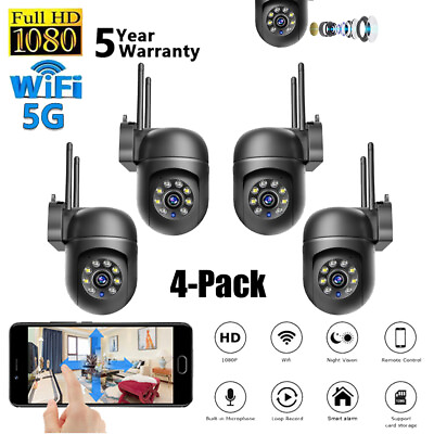#ad 4 x 5G WiFi Security Camera System Smart outdoor IP Night Vision Camera 1080P $53.98