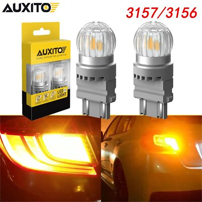 #ad #ad AUXITO 3157 3156 Amber Yellow LED Turn Signal Parking Light Bulbs Error Free HUS $13.99