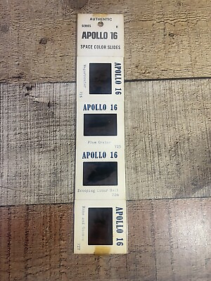 #ad Set Of 4 Authentic Apollo 16 Series H Space Color Slides Scooping Lunar Soil $20.99