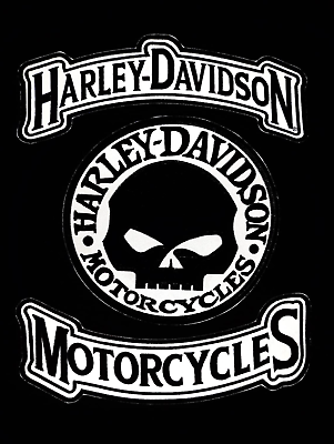 #ad HARLEY DAVIDSON REFLECTIVE PATCHES FOR SEWING ON JACKET 3 PIECES FOR BACK $95.00