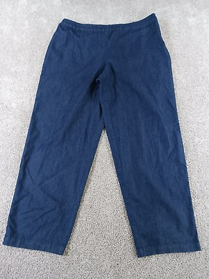 Susan Graver Womens Denim Jeans Size XL 38x30 Blue Solid Straight Cotton Blend $4.99