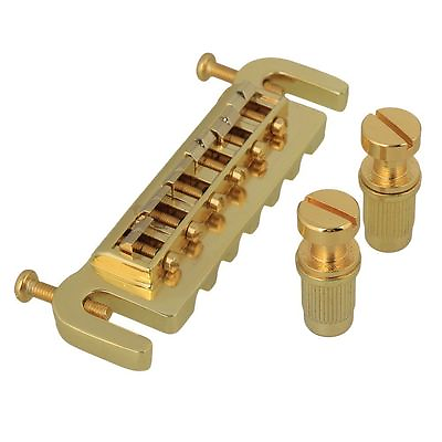 #ad New Badass Style Bridge Wrap Around And Inserts Gold for Guitar $52.95