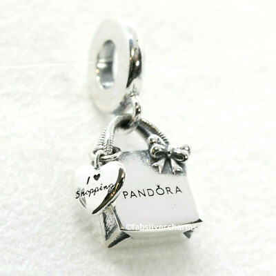 #ad New Authentic PANDORA Shopping Bag Dangle Charm Silver #799536C00 $39.99