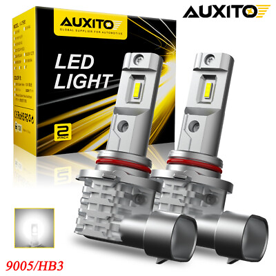 #ad AUXITO 9005 HB3 LED Headlight Fog High Bulbs Beam Lamp 6500K Super White Fanless $19.99