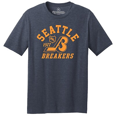 #ad Seattle Breakers WHL 1977 Hockey TRI BLEND Tee Shirt Seattle Kraken $22.00