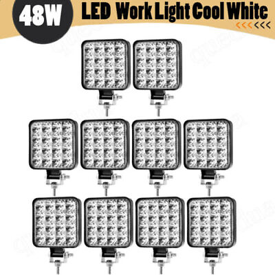 #ad 20 X Square 16LED Work Light Pods Fog Flood Spot Lamp Car Tractor Waterproof 48W $114.39