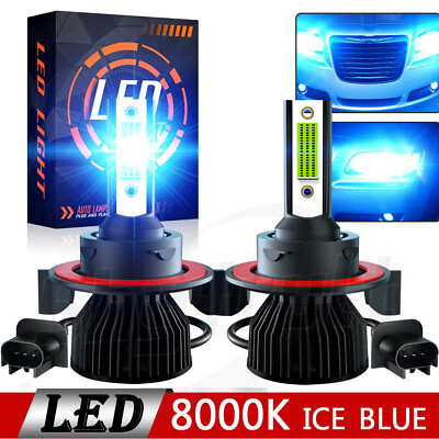 #ad H13 9008 36000LM LED Headlight Bulbs High Low Beam Bulbs 8000K Blue Super Bright $19.49