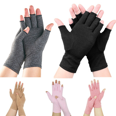 #ad #ad Anti Arthritis Compression Gloves Fingerless Support Rheumatoid Hand Pain Relief $3.81