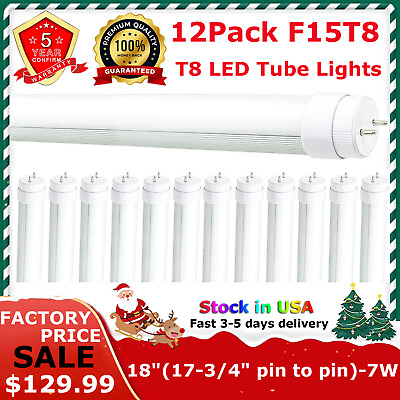 #ad 18quot; F15T8 CW 7 Watts Cool WhiteT8 Bulb Replacement Fluorescent Linear Tube Lamp $14.33