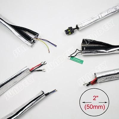 #ad 2quot; x 36quot; long Aluminized Wire cable loom heat sleeve braided steel sheath tube $18.82