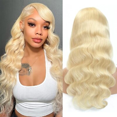 #ad 613 Blonde Wig Human Hair Lace Front Wig Body Wave 13x4 Frontal Wigs for Women $93.79