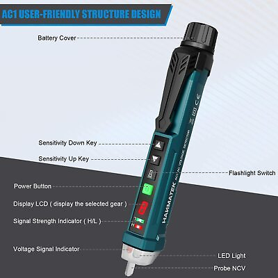 12 1000V Dual Sensitivity Electrical Tester Pen Non Contact AC Voltage Detector $13.89