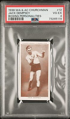 #ad PSA 4 VG EX Jack Dempsey 1938 WA amp; AC Churchman #12 Card Boxing Personalities $79.99