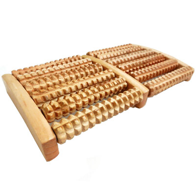 #ad 10 Raw Wooden Wood Roller Foot Massager Stress Relief Pain Health Therapy Relax $8.16