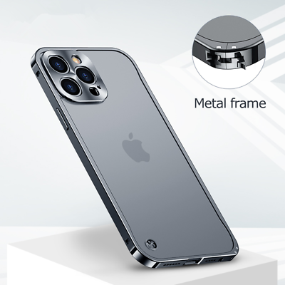 #ad For iPhone 15 14 13 12 Pro Aluminium Alloy Metal Hard Bumper Matte Case Cover $6.99