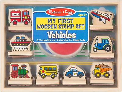 #ad My First Wooden Stamp Set Vehicles Kids Art Projects Stamps with Washabl... $37.99