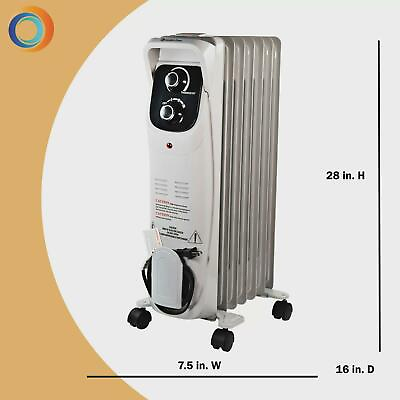 #ad Electric Convection Radiator Heater No Refill Thermostat Tip over Switch 1500 W $112.96