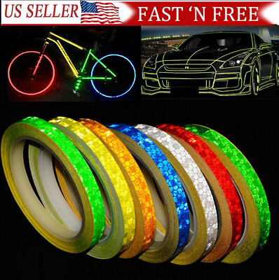 #ad 26FT Reflective Safety Tape Self Adhesive pinstripe Sticker Strip Decal 1CM $6.99