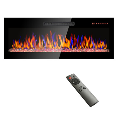 #ad 42quot; Electric Fireplace 1400W Recessed amp; Wall Mounted Ultra Thin Remote Control $169.99