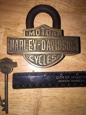 #ad Harley Davidson Padlock Keys Lock Motorcycle Fatboy Collector Lot BRASS 1 LBS $123.69
