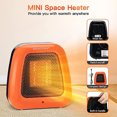 #ad Personal Portable Small Space Heater Indoor Use 400W Mini Heater w Overheat $16.90