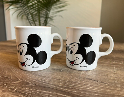 #ad Set of 2 Mickey Mouse Euro Disney Coffee Mug Made in England $25.00