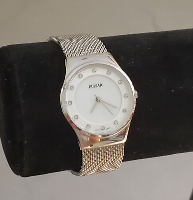 #ad Pulsar Women#x27;s Quartz Watch Vintage Stainless Steel Mesh Band Water Resistant $35.00